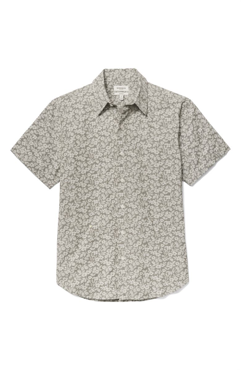 Bonobos Riviera Slim Fit Floral Short Sleeve Stretch Cotton Button-Up Shirt, Alternate, color, Riviera Short Sleeve