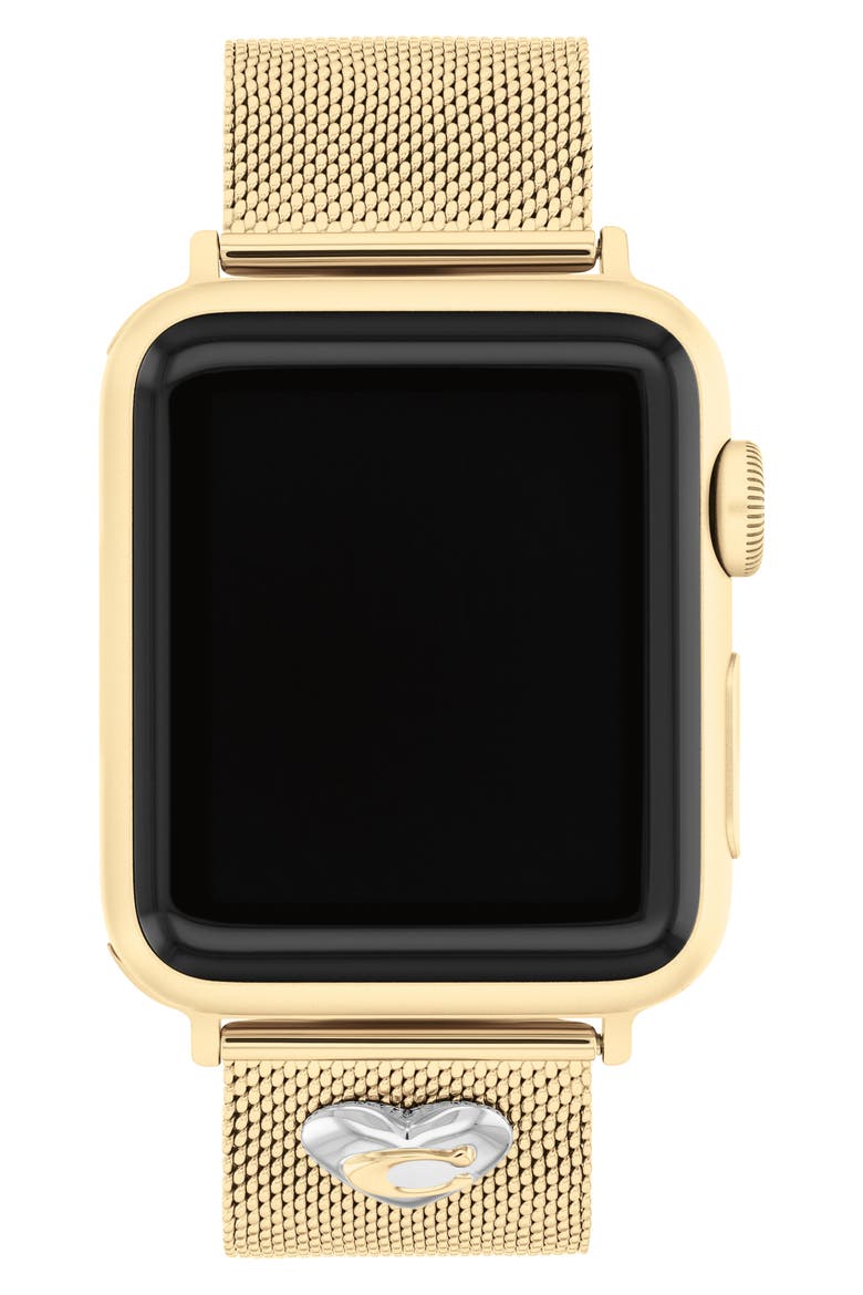 Mesh Bracelet Band for Apple Watch®, Alternate, color, GOLD