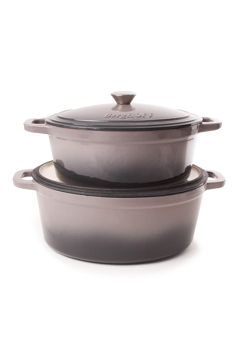 Neo Cast Iron Stockpot 4-Piece Set, Main, color, OYSTER