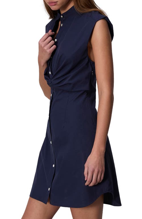 Rag & Bone Louisa Sleeveless Poplin Mini Dress In Navy