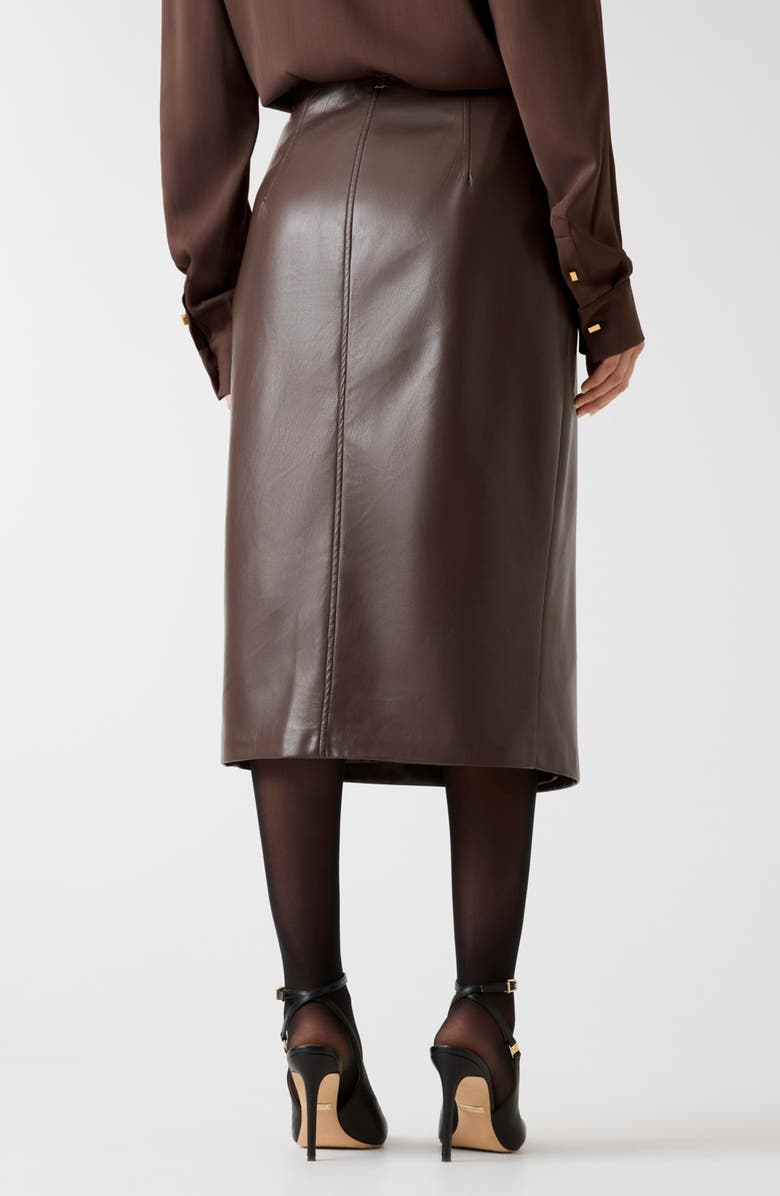 Marciano Gladys Faux Leather Wrap Skirt, Alternate, color, Brown