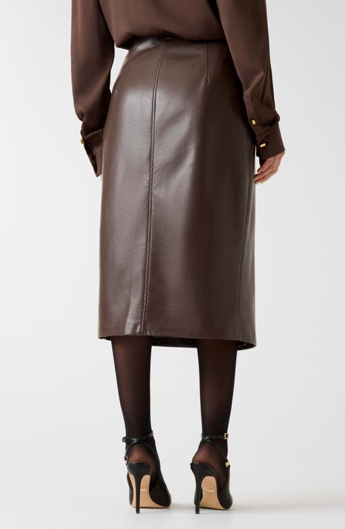 Marciano Gladys Faux Leather Wrap Skirt In Brown