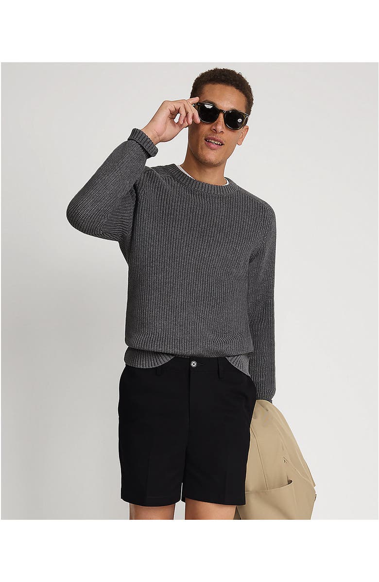 Lands' End Comfort Waist 6" No Iron Chino Shorts, Alternate, color, Black