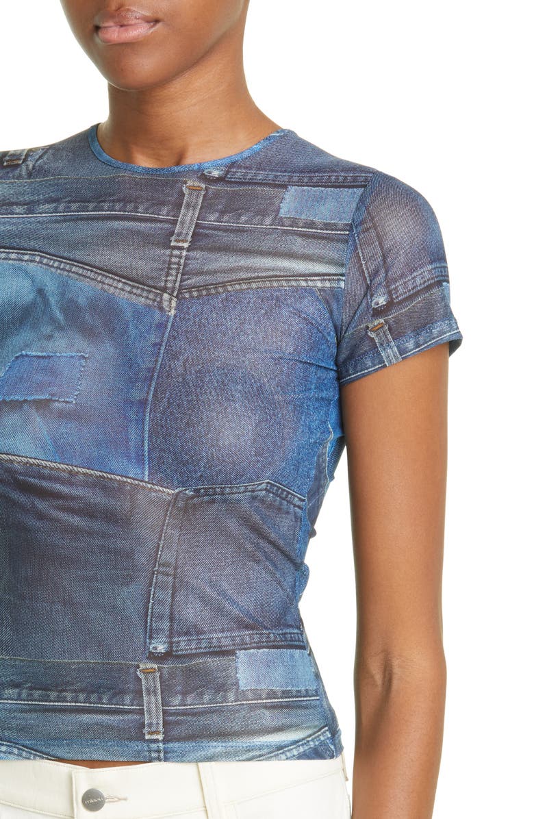 Miaou Trompe l'Oeil Mesh Baby Tee, Alternate, color,