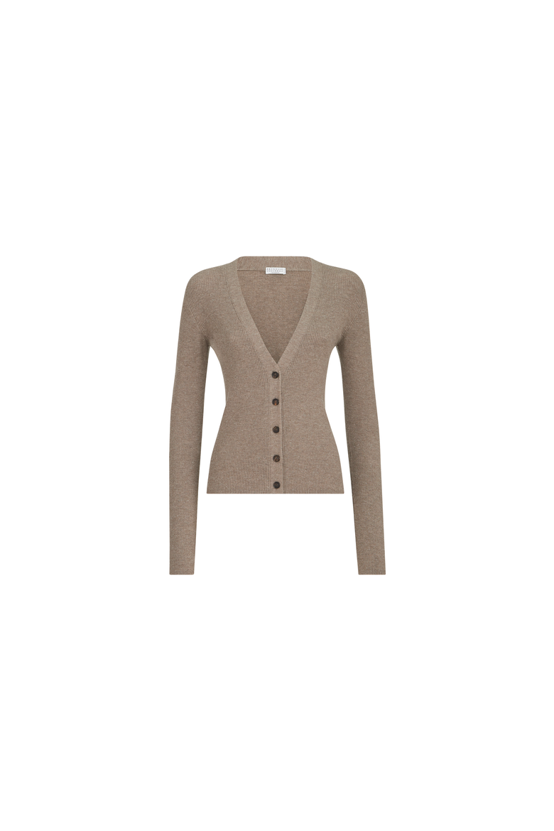 Sparkling cashmere lightweight ribbed cardigan, Alternate, color, Rope
