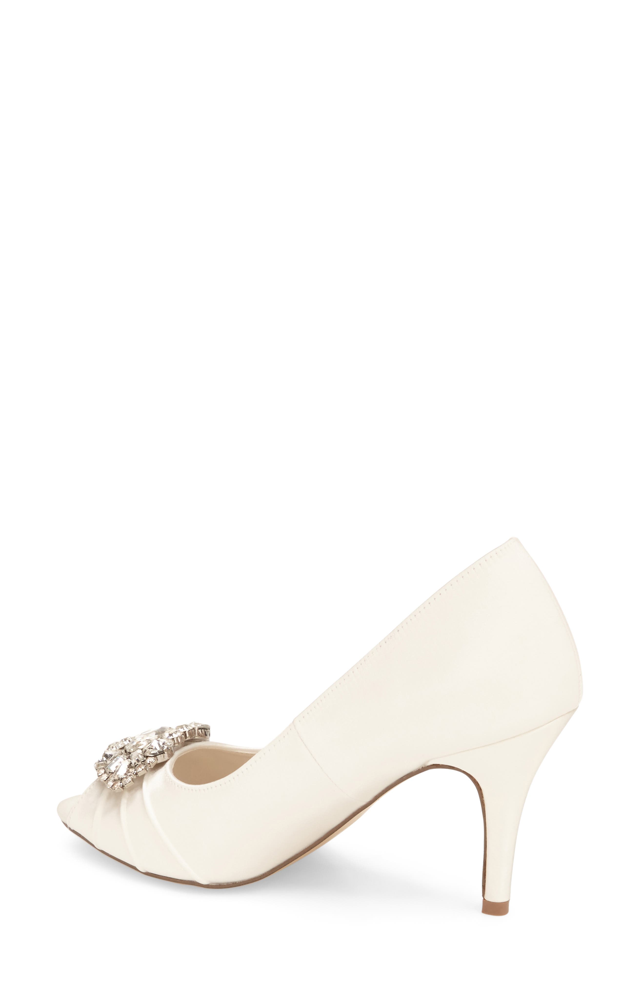 'Tender' Open Toe Pump, Alternate, color, IVORY SATIN