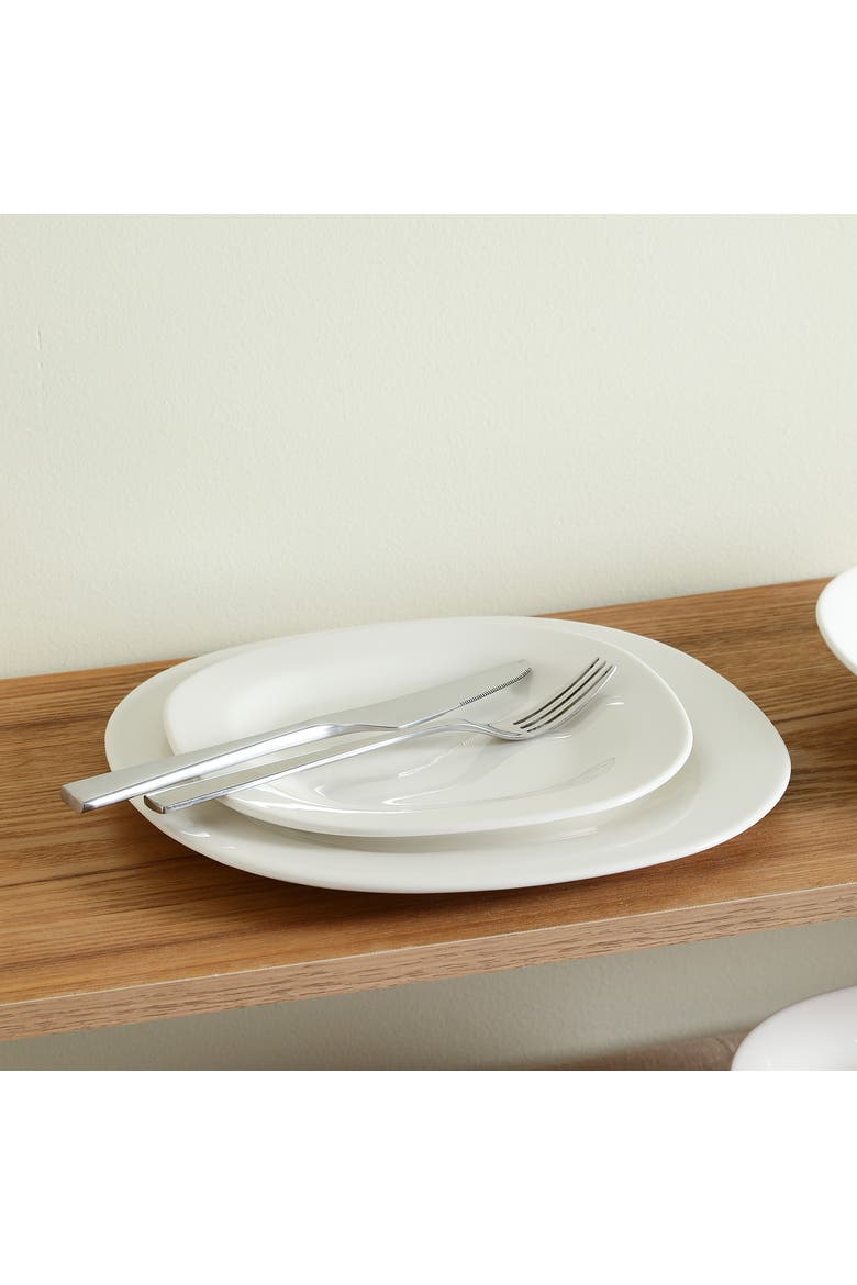 Quadro Porcelain 4-Piece Salad Plate Set, Alternate, color, White