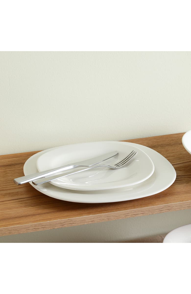 Stone Lain Quadro Porcelain 4-Piece Salad Plate Set, Alternate, color, White