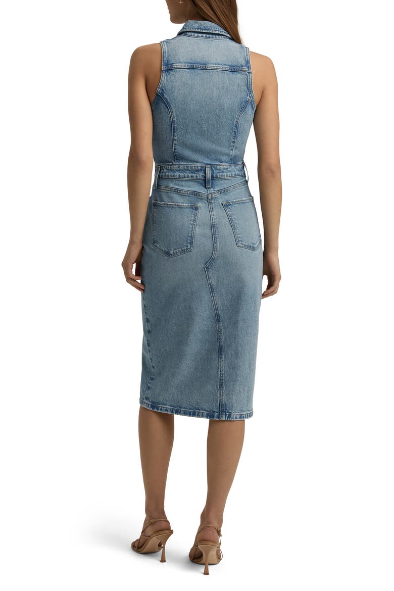 Halter City Denim Dress, Alternate, color, SANTA BARBARA