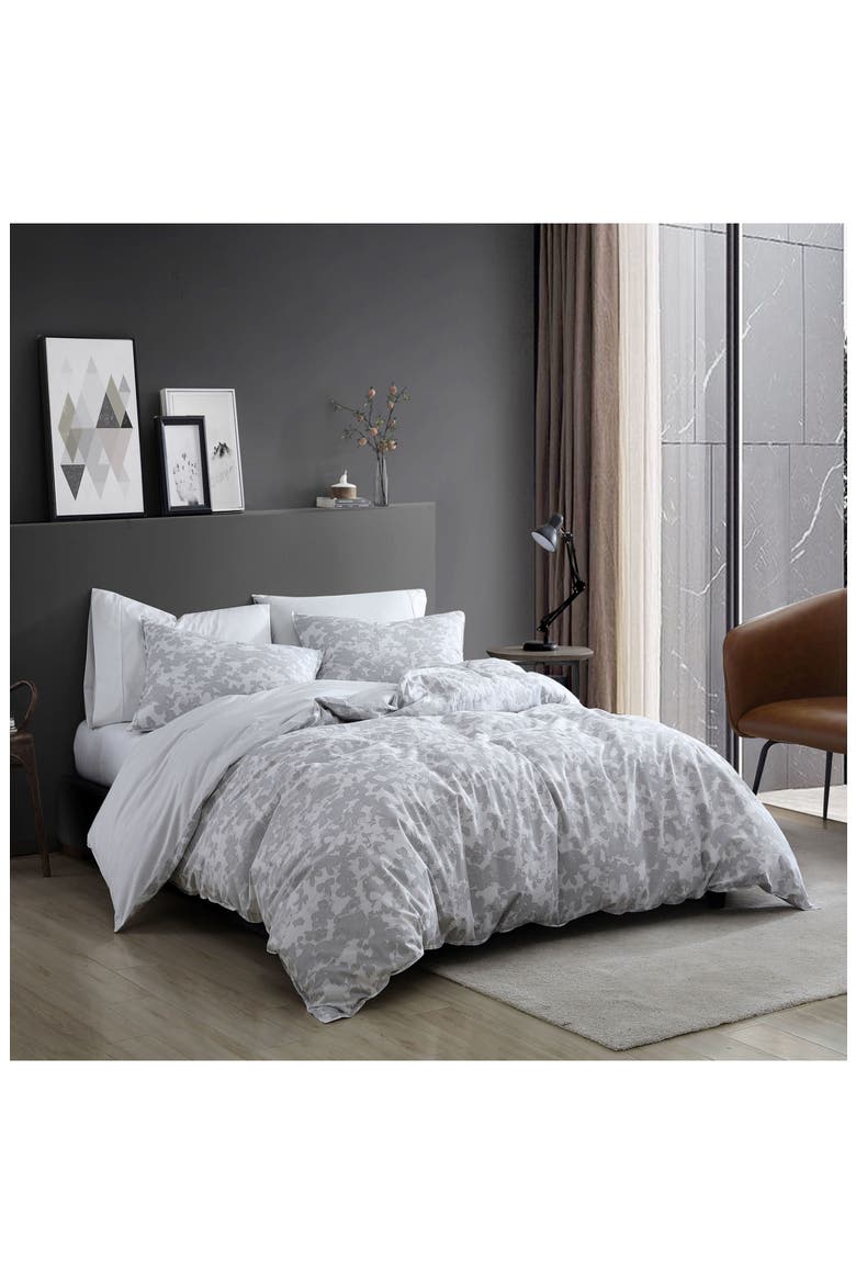 Merrion Abstract Print Duvet Set, Alternate, color, LIGHT GREY