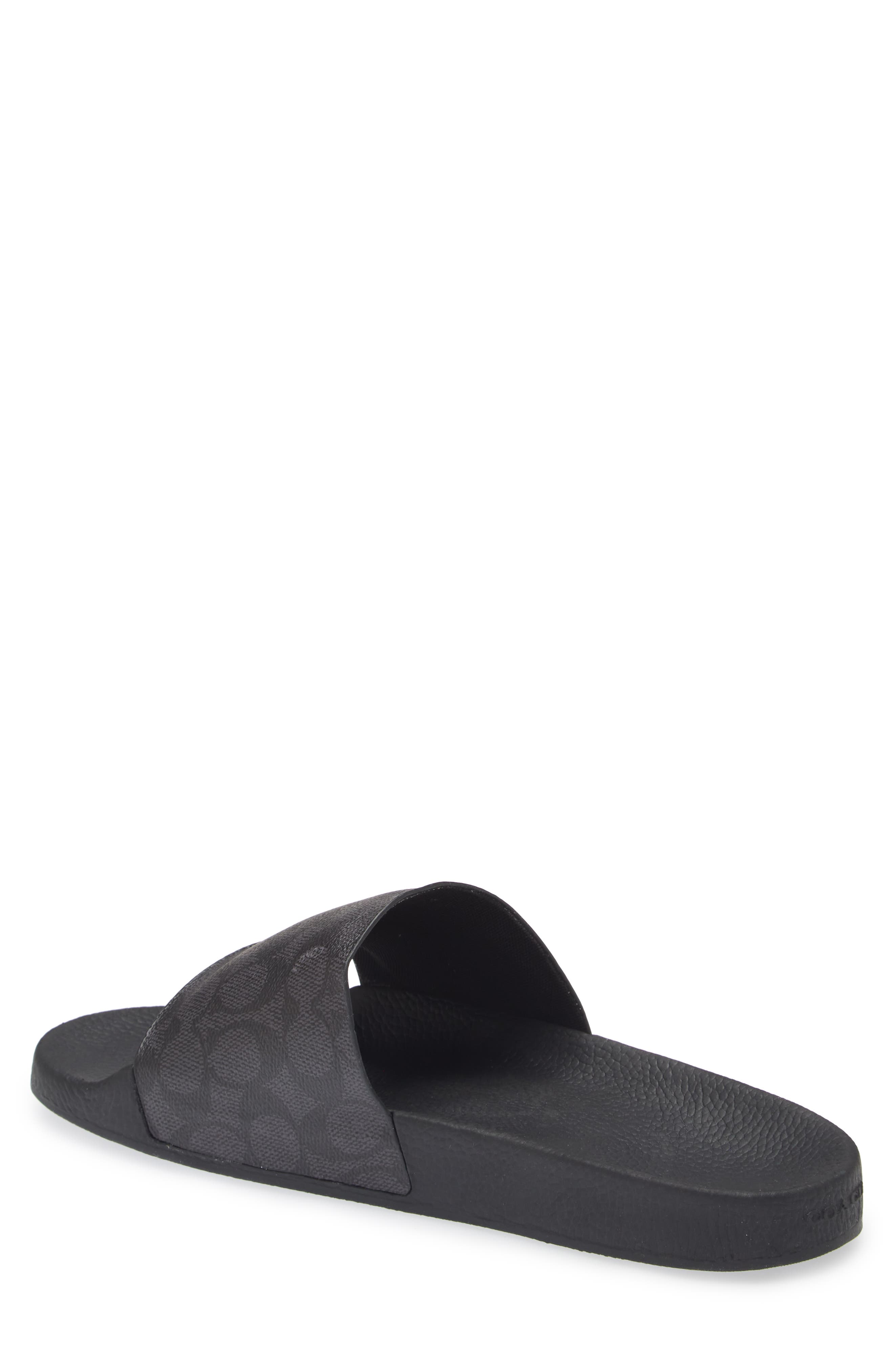 COACH Signature Slide Sandal, Alternate, color, Charcoal/Black 1