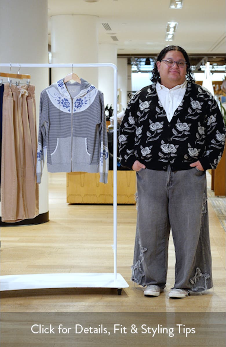 Lydia Mixed Media Zip-Up Hooded Sweater, sales video thumbnail