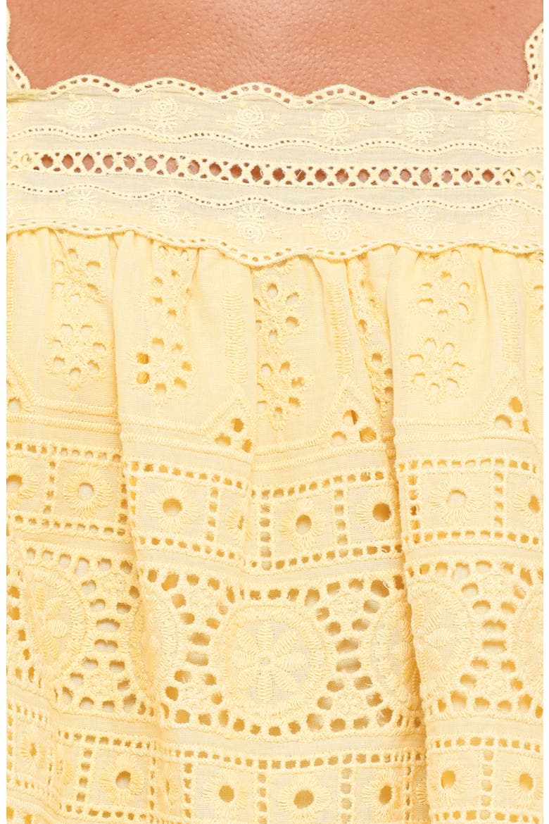 Aideen Sleeveless Eyelet Top, Alternate, color, PALE YELLOW