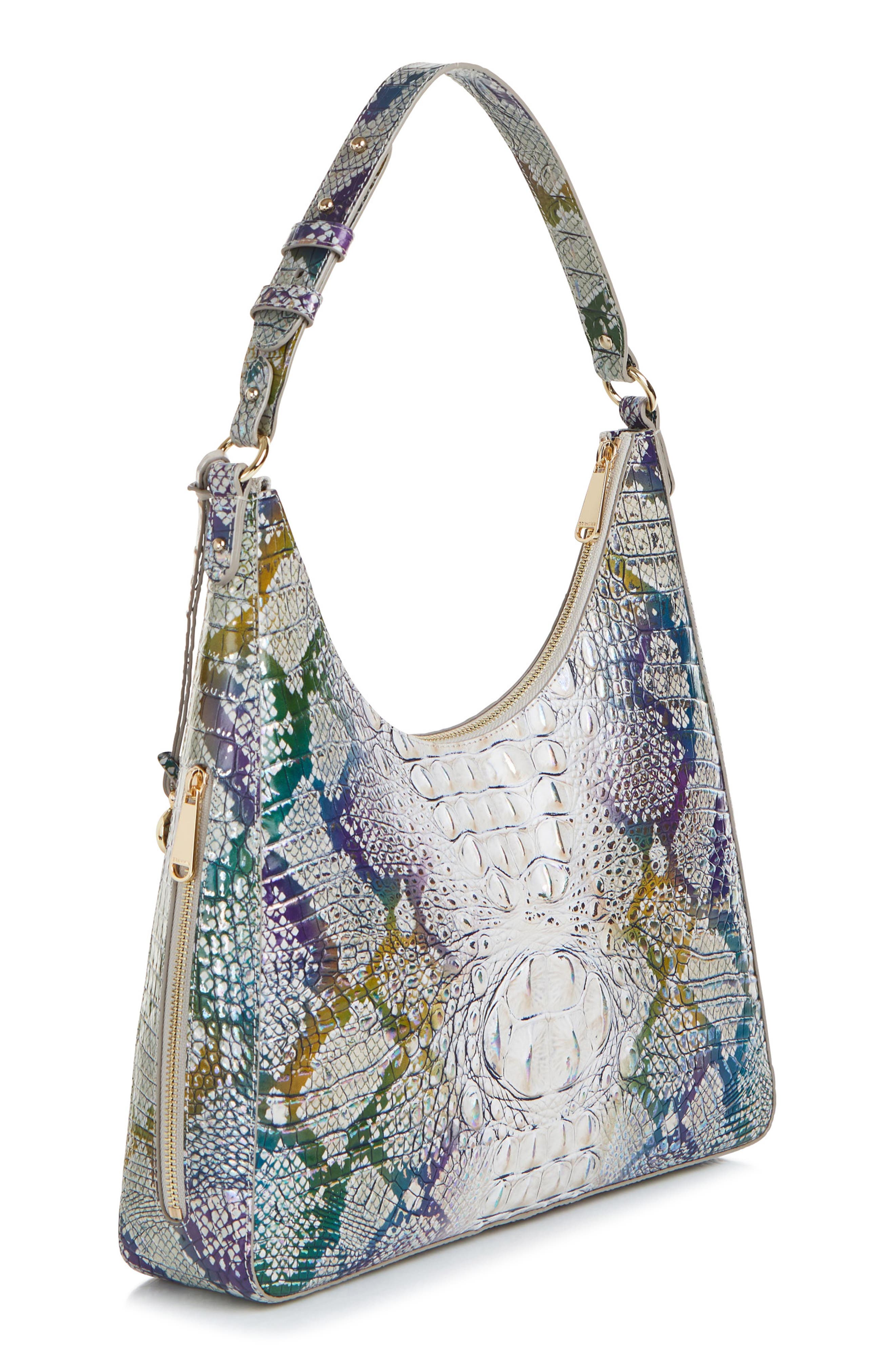 Brahmin Tabitha Croc Embossed Leather Shoulder Bag, Alternate, color, 