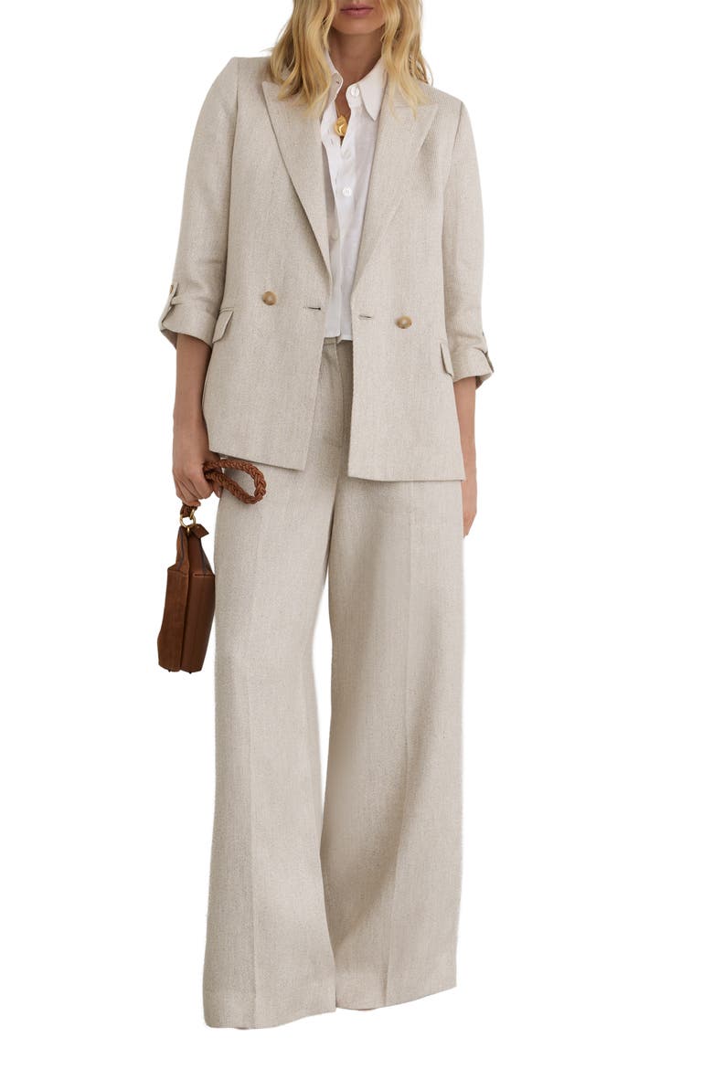 Nolah Double-Breasted Blazer, Alternate, color, NEUTRAL