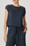 Splendid Jada Pointelle Cap Sleeve T-Shirt