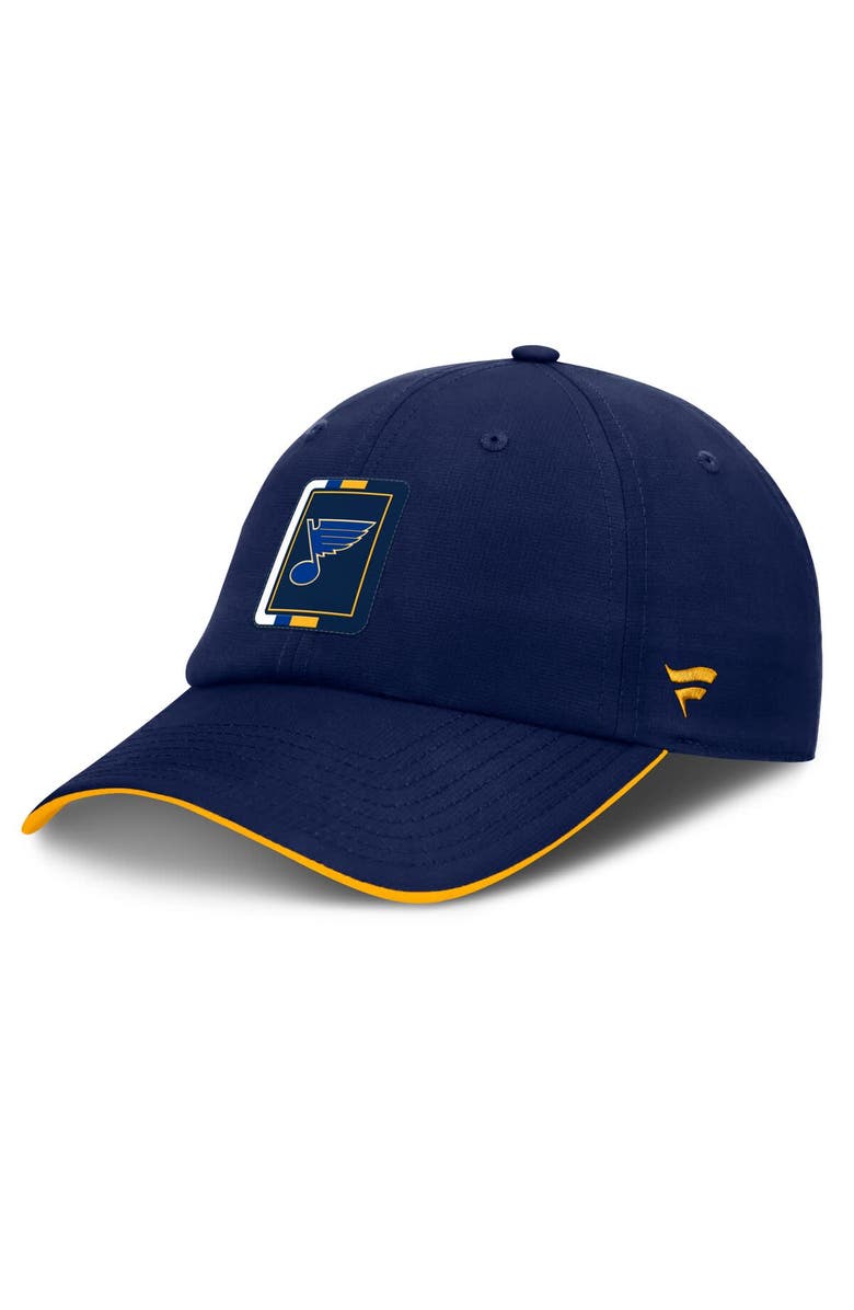 FANATICS Men's Fanatics Navy/Gold St. Louis Blues Authentic Pro Ripstop Adjustable Hat, Main, color, Navy