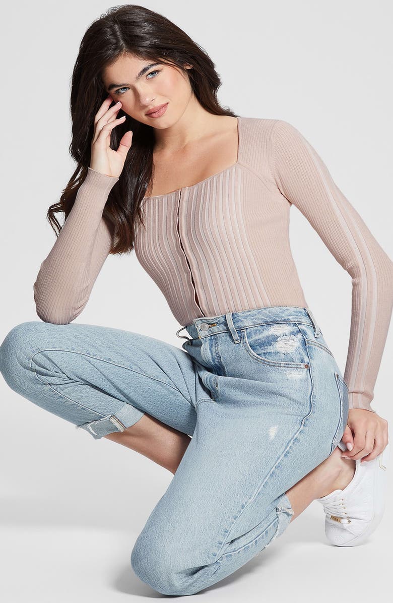 GUESS Allie Rib Cardigan, Alternate, color,