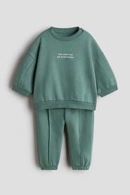 H&M 2-piece Printed Sweatshirt Set