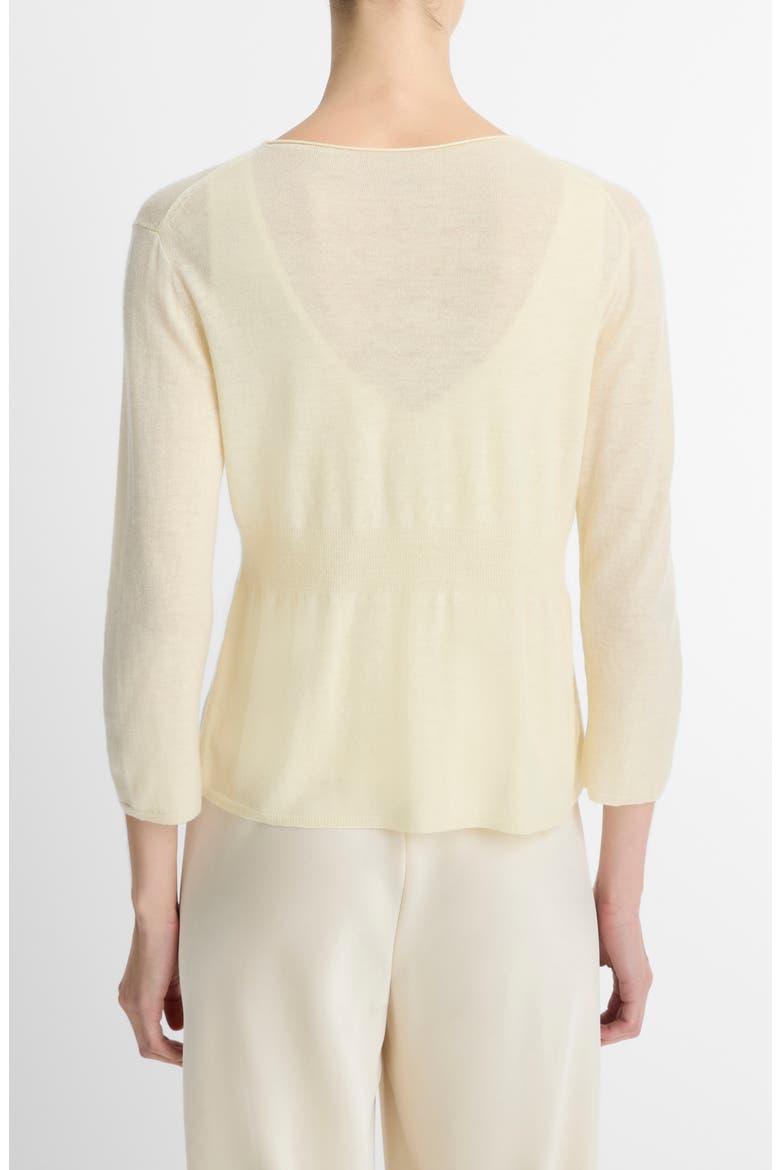 One Button Wool Blend Cardigan, Alternate, color, DARK VANILLE