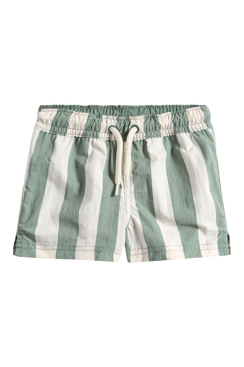 Stripe Swim Trunks, Main, color, GREEN STRIPED