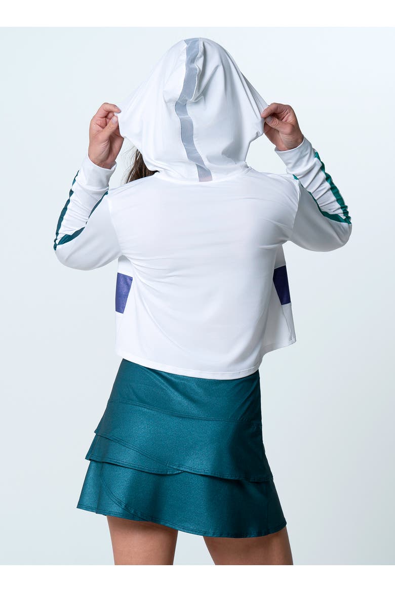 Cindy Colorblock Hoodie, Alternate, color, White