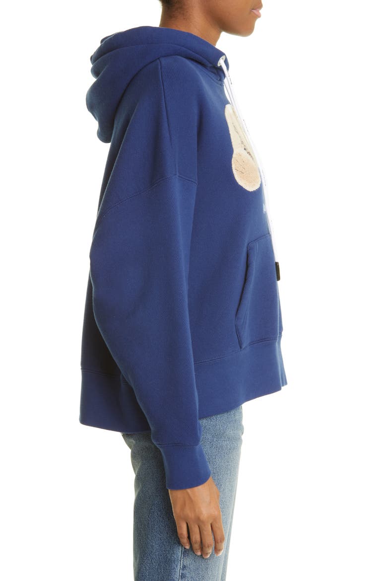 Women's Headless Bear Cotton Hoodie, Alternate, color, NAVY BLUE BROWN