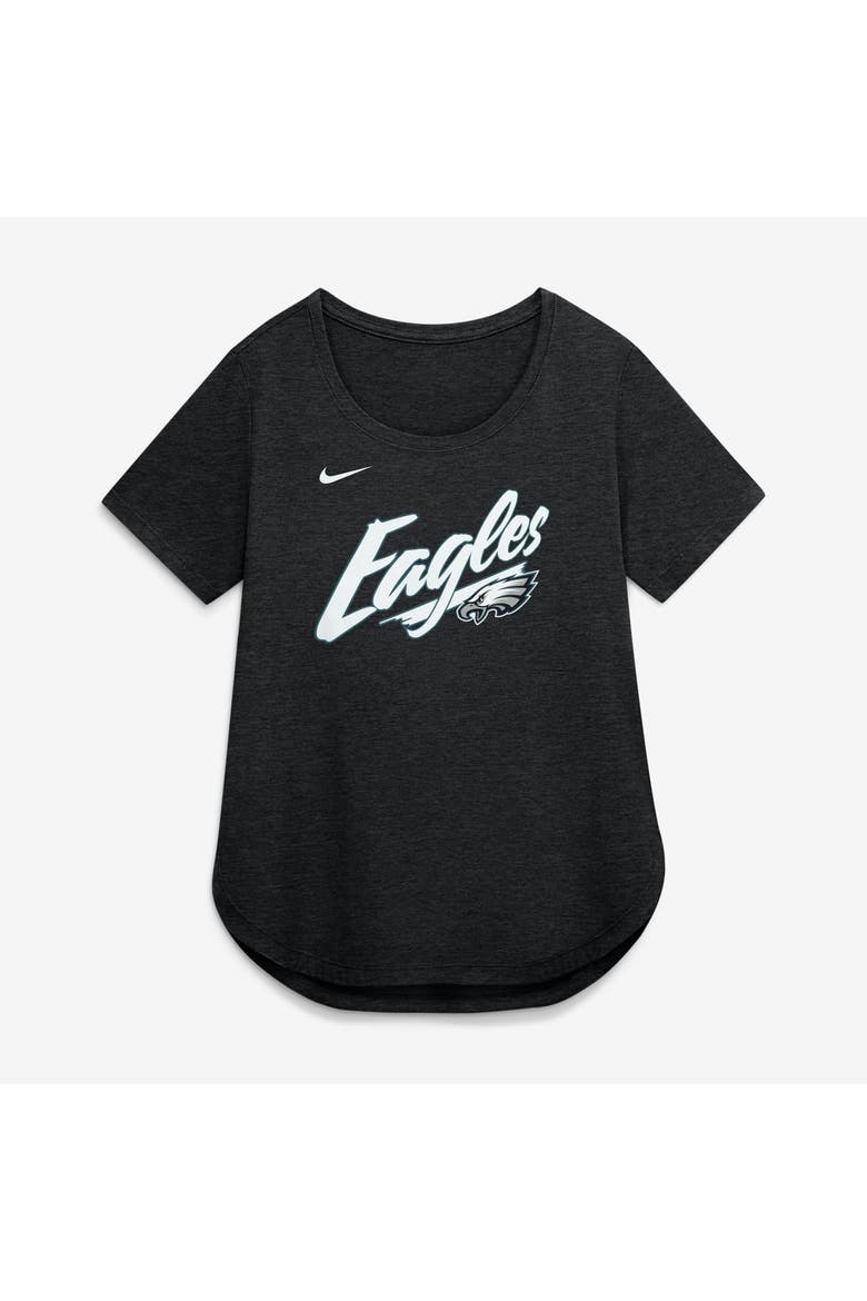Women's Nike Black Philadelphia Eagles Primetime Tri-Blend T-Shirt, Alternate, color, Black