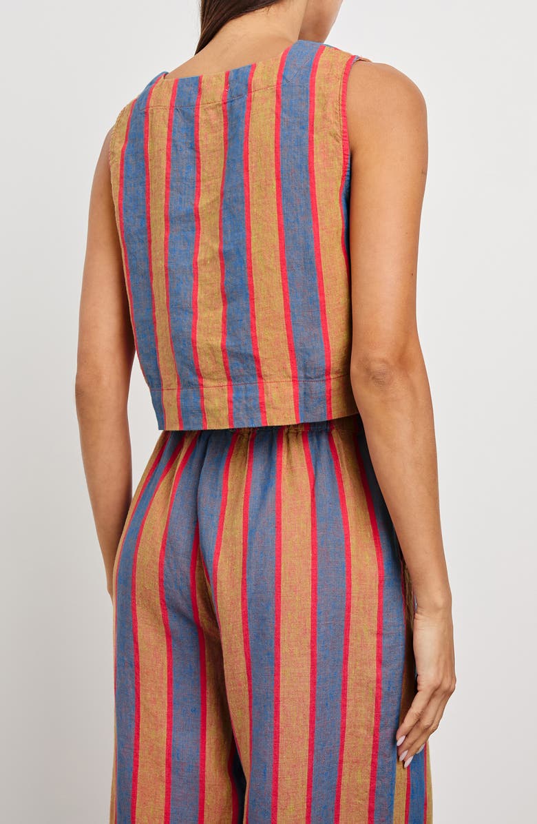 Rails Akira Stripe Linen Crop Tank, Alternate, color, Rio Stripe