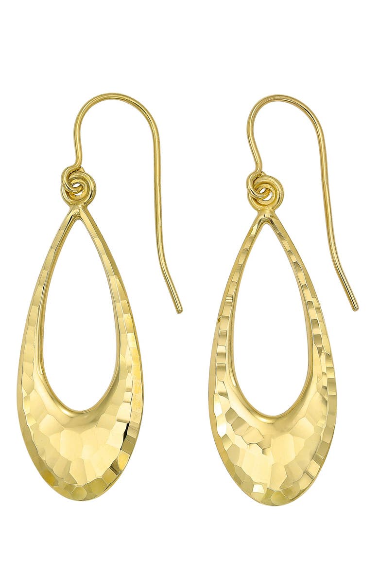 CANDELA JEWELRY Hammered Teardrop Drop Earrings, Main, color, 