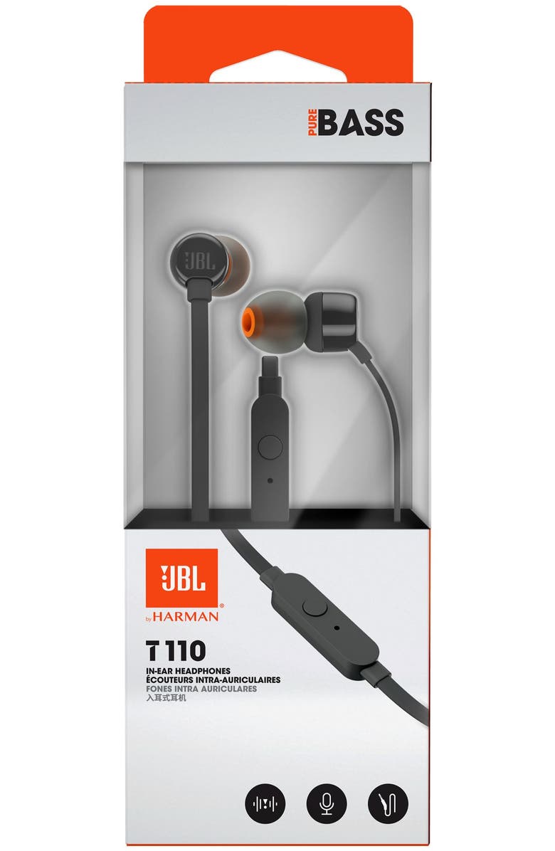 JBL T Series T110 In-Ear Wired Headphones, Alternate, color, Black