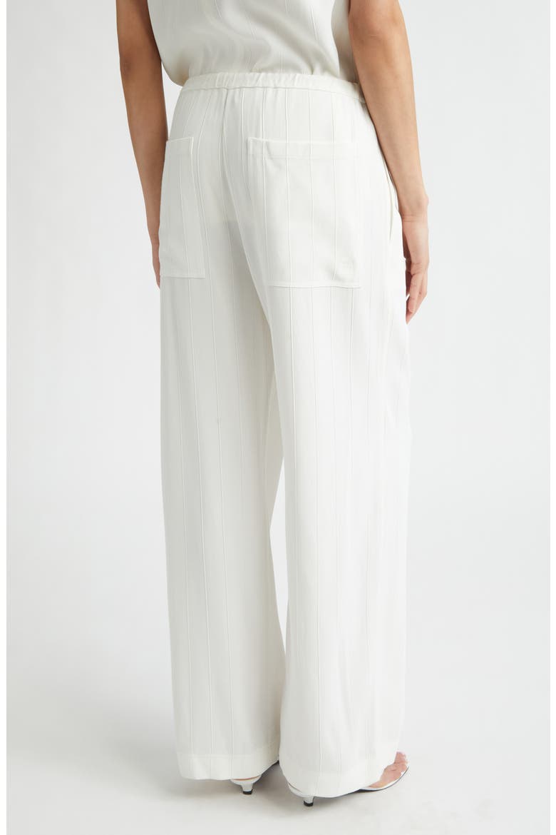 Woven Stripe Drawstring Trousers, Alternate, color, MERINGUE