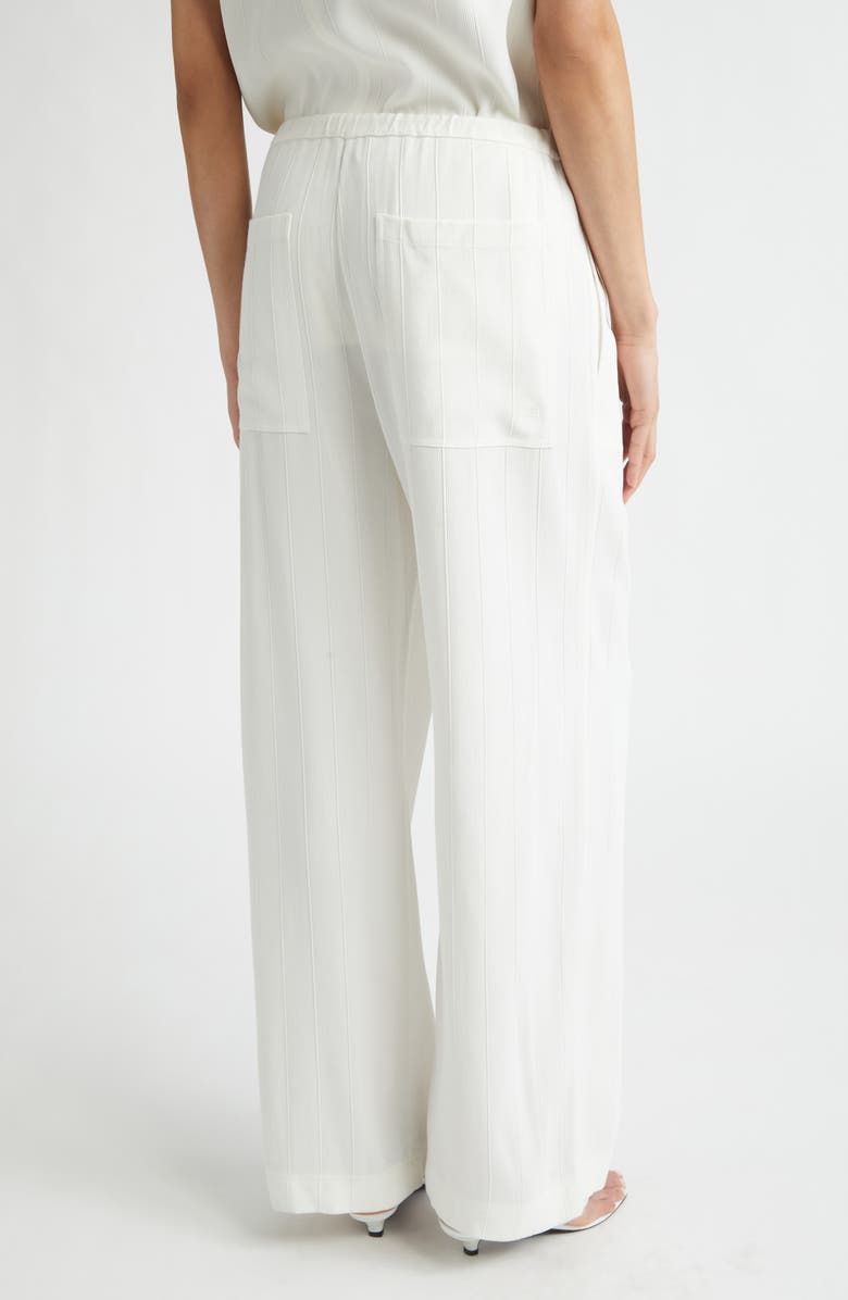 TOTEME Woven Stripe Drawstring Trousers, Alternate, color, Meringue