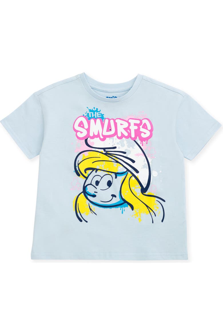 Smurfette T-Shirt and French Terry Shorts Set, Alternate, color, Smurfette Light Blue