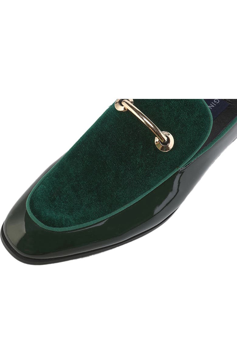 Gino Vitale Velvet & Patent Leather Bit Loafer, Alternate, color, Green