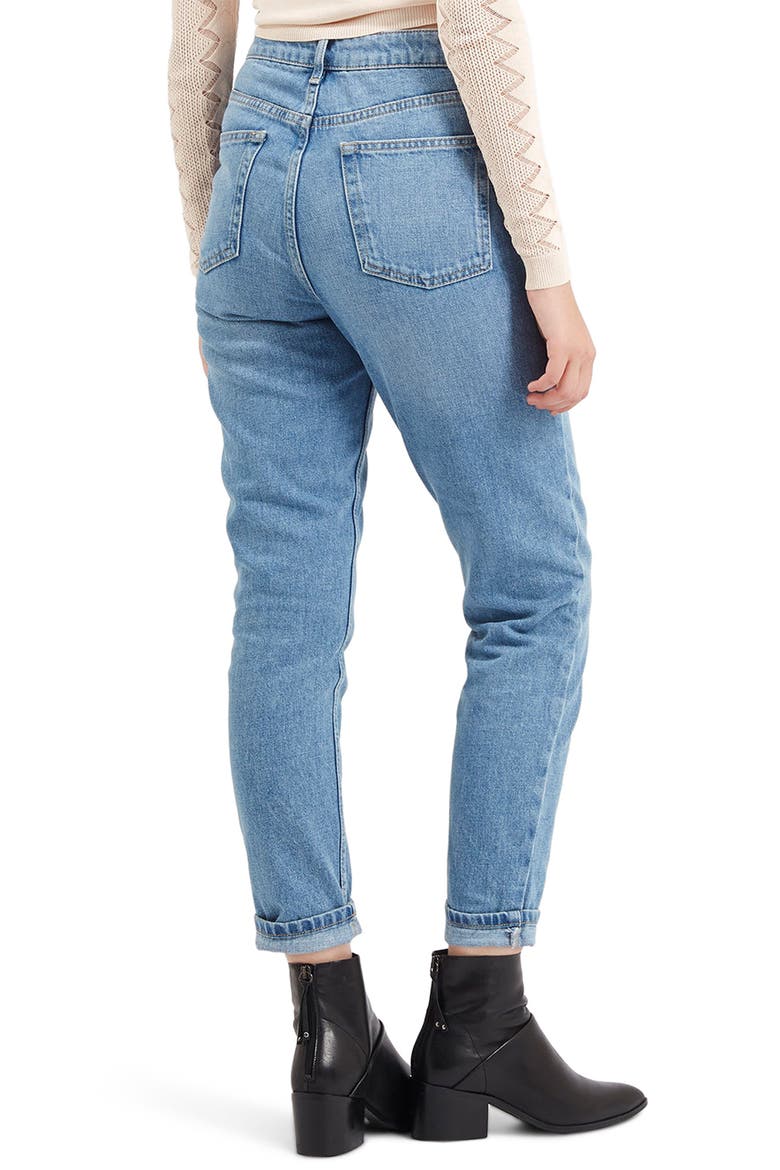 High Waist Light Denim Mom Jeans, Alternate, color, LIGHT DENIM