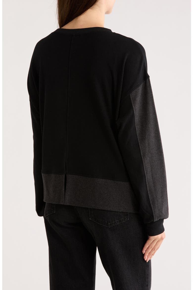 Colorblock Sweatshirt, Alternate, color, BLACK