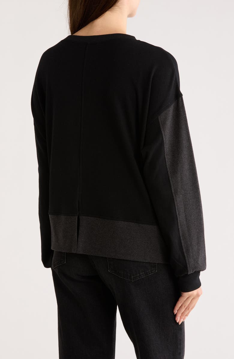 PATRIZIA LUCA Colorblock Sweatshirt, Alternate, color, Black