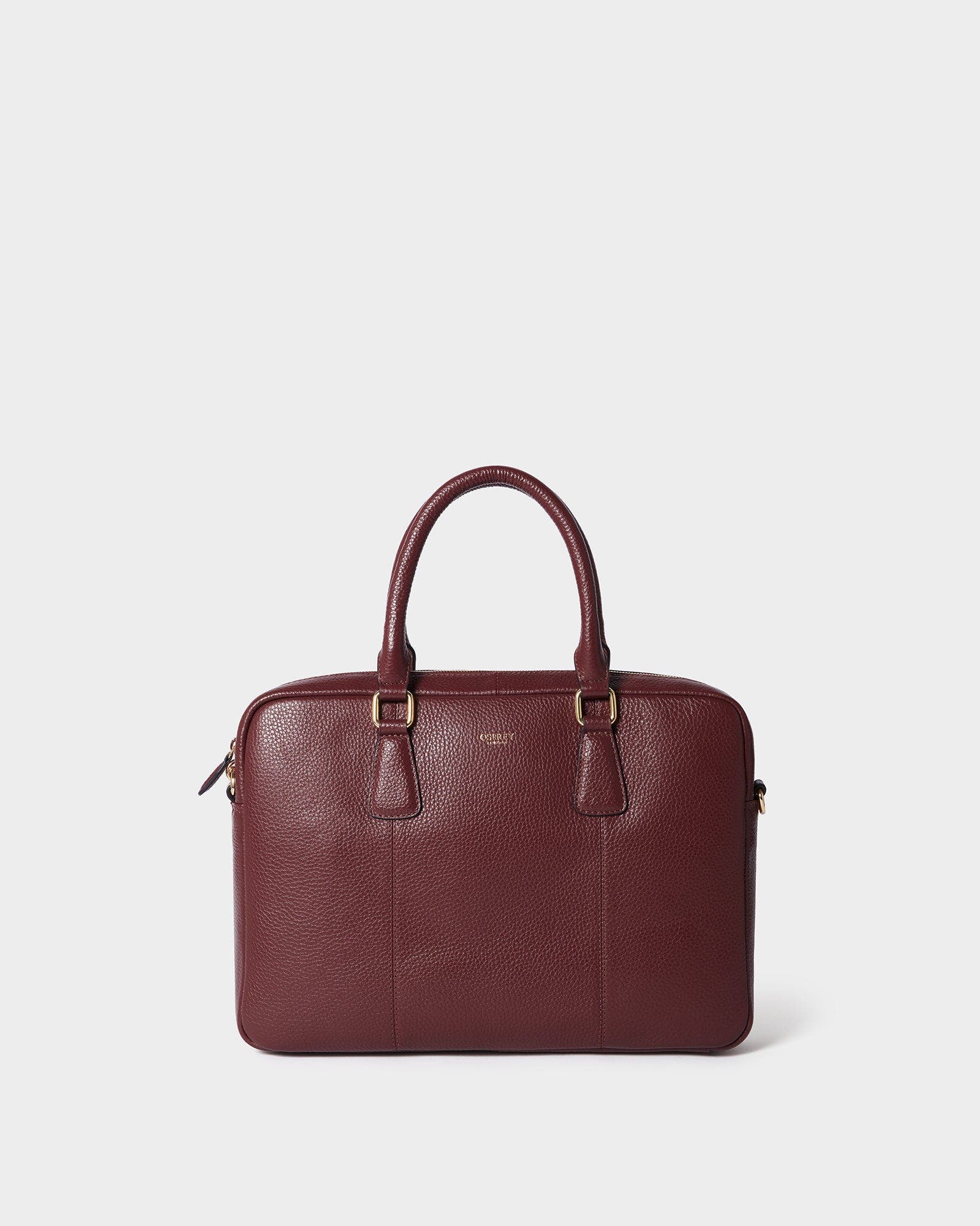 The Adaline Leather Laptop Bag, Alternate, color, Merlot