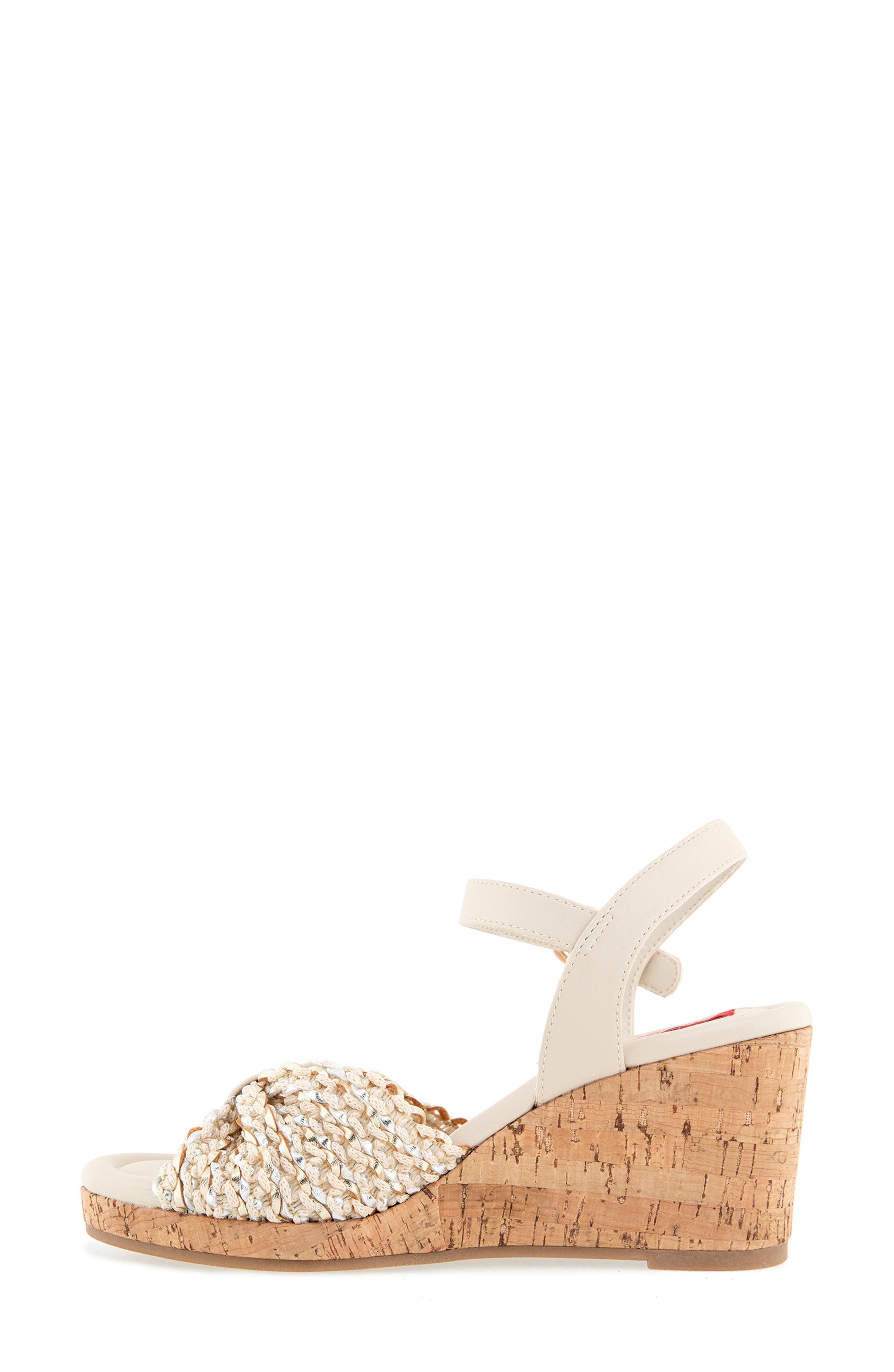 UNIONBAY Aluna Wedge Sandal, Alternate, color, Natural Crochet