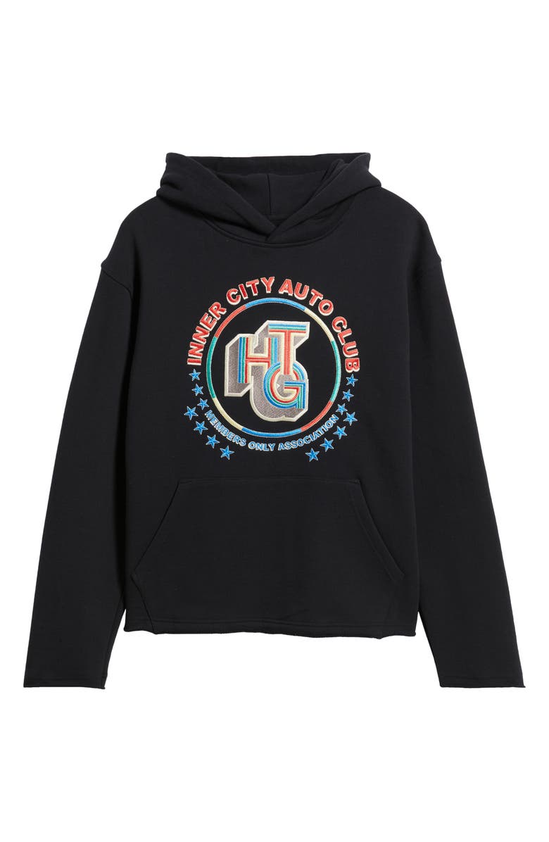 HONOR THE GIFT Auto Association Embroidered Hoodie, Alternate, color, Black