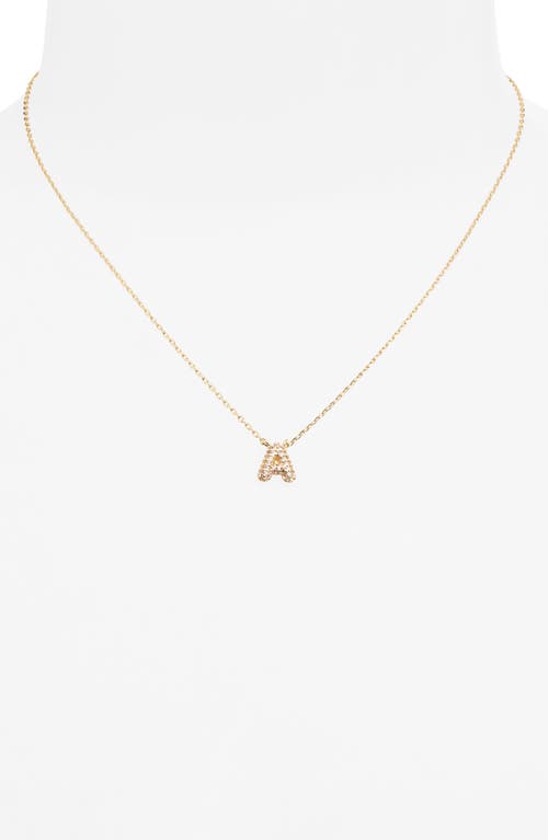 Bp. Pavé Crystal Initial Necklace In Gold