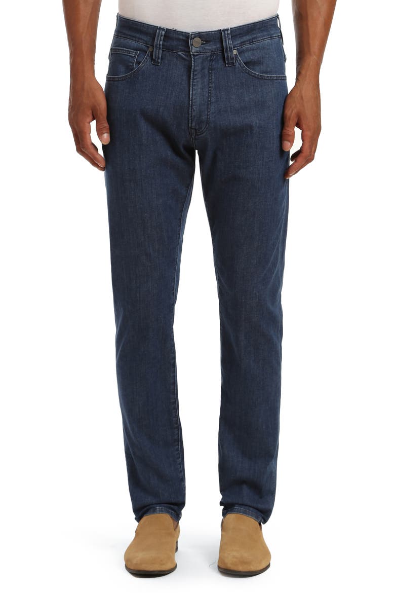 Courage Stretch Cotton Blend Straight Leg Jeans, Main, color, MID KONA