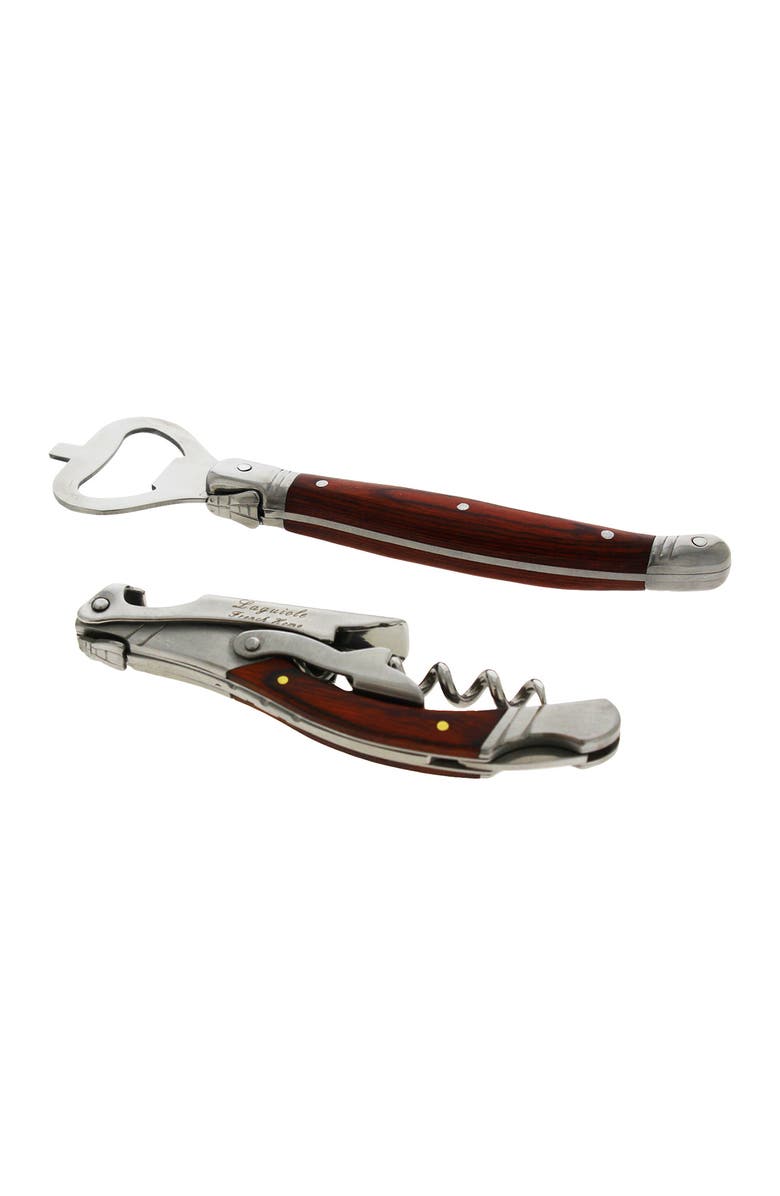FRENCH HOME Laguiole 2-Piece Bar Opener Set, Alternate, color, Wood Grain