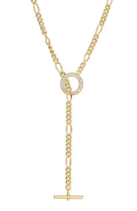 Pavé Toggle Figaro Chain Necklace