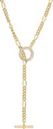 ATHRA LUXE Pavé Toggle Figaro Chain Necklace