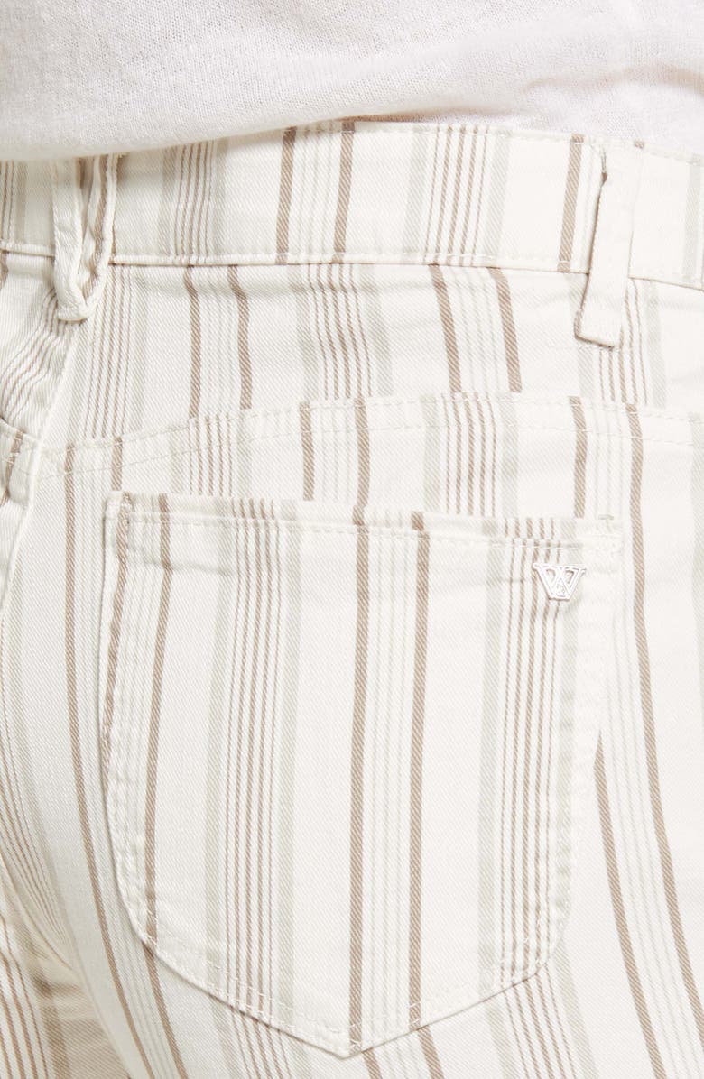 Wit & Wisdom 'Ab'Solution Stripe High Waist Raw Hem Shorts, Alternate, color, Khaki Multi