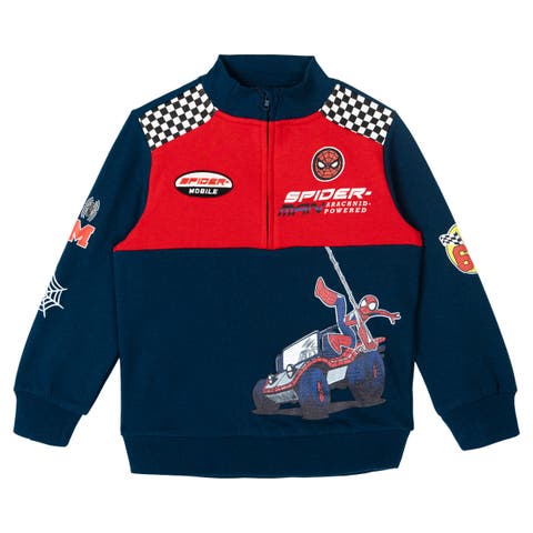 Spider-Man Racing Fleece Quarter Zip Sweatshirt