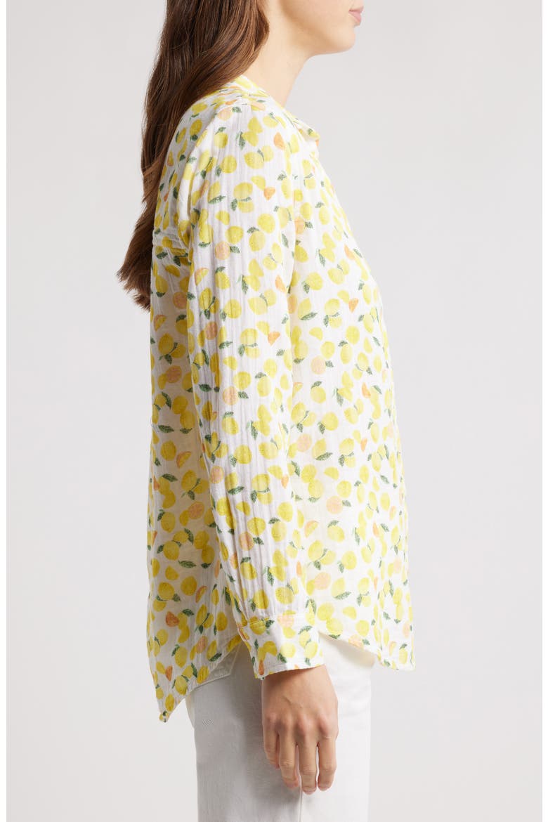 Alessia Print Shirt, Alternate, color, AMALFI LEMONS