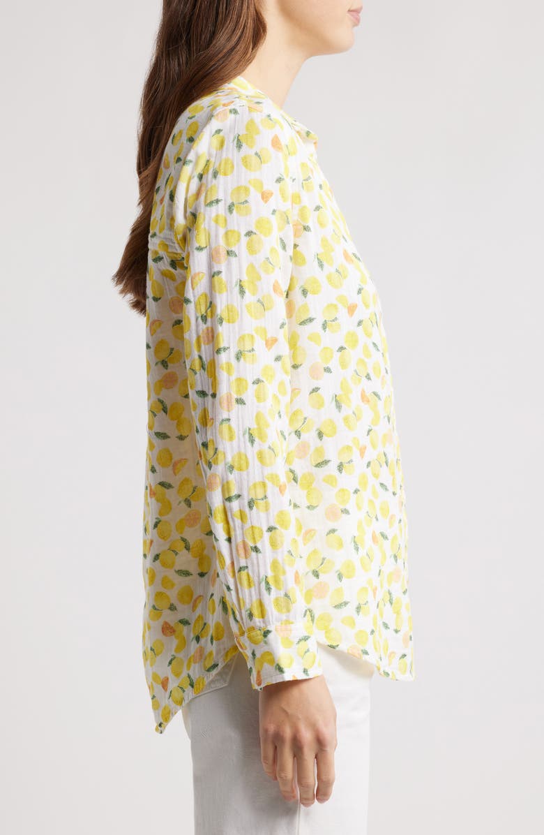 beachlunchlounge Alessia Print Shirt, Alternate, color, Amalfi Lemons